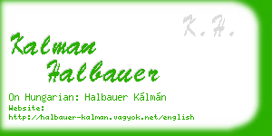kalman halbauer business card